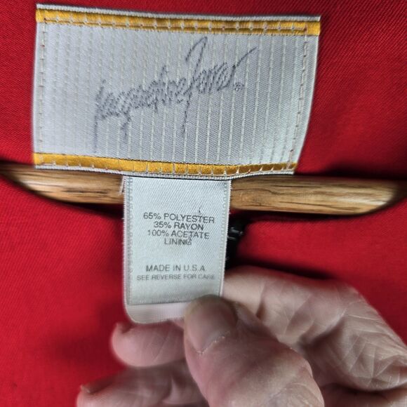 Vintage Jacqueline Ferrar Blazer Jacket Womens 8 Red Full Zipper Lined - Picture 3 of 10